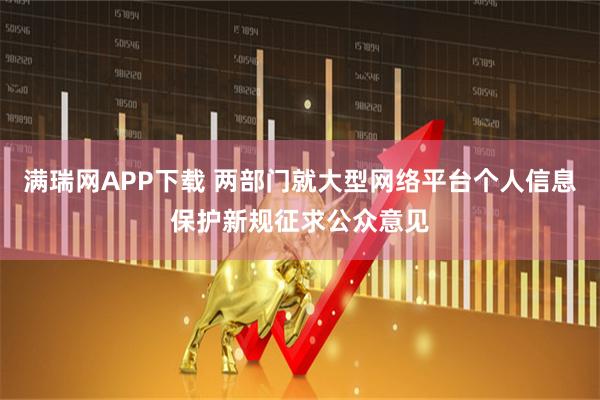 满瑞网APP下载 两部门就大型网络平台个人信息保护新规征求公众意见